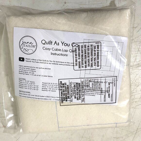 June Tailor Quilt-As-You-Go Cozy Cabin Quilt Pattern Sew by Number Crafting DIY - Picture 2 of 2